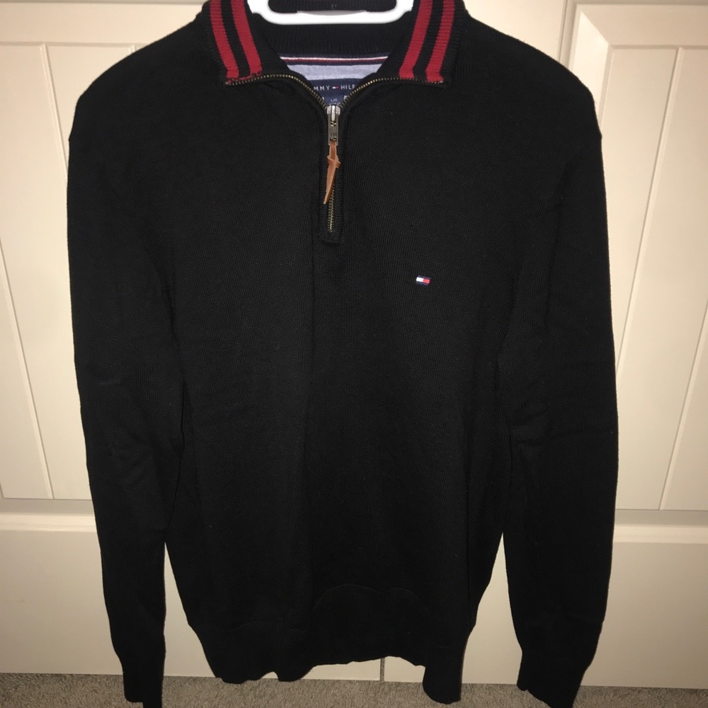 Tommy Hilfiger black Quarter zip pullover 100% cotton